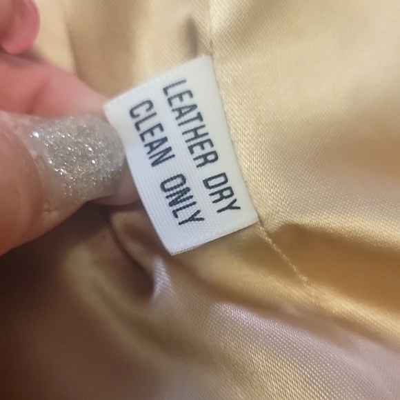 The Leather Factory beige leather coat. - Picture 11 of 14